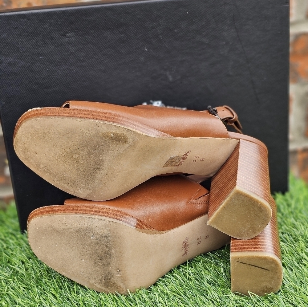 Coach Brandy Semi Matte Wedge Heel Sandal, Women's Size 8.5B - Picture 7 of 9